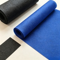 Rouleau de tissu non tissé gaufré à motif intégral bleu roi/noir, élégant et grandiose pour la nappe de table