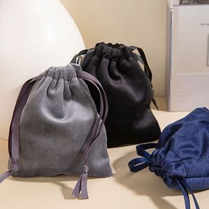 Custom Velvet <b>Drawstring</b> Pouch for Necklaces & Rings-Cosmetic <b>Makeup</b> Jewelry Gift <b>Bag</b> Silk-screen Printing Customizable Colors - Product Image 2