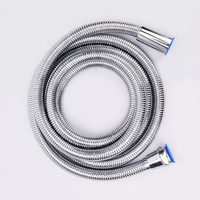 Tuyau d'eau tressé de qualité commerciale en acier inoxydable 304, avec écrou en cuivre/laiton épaissi et joint d'étanchéité en silicone épaissi pour salle de bain