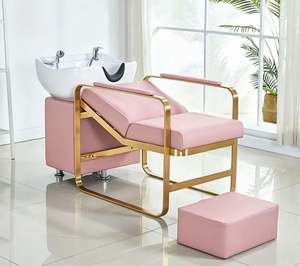 Fauteuil de lavage de cheveux moderne pour salon de beauté, poste de lavage avec évier et chaises, lit de lavage à prix abordable - Product Image 1