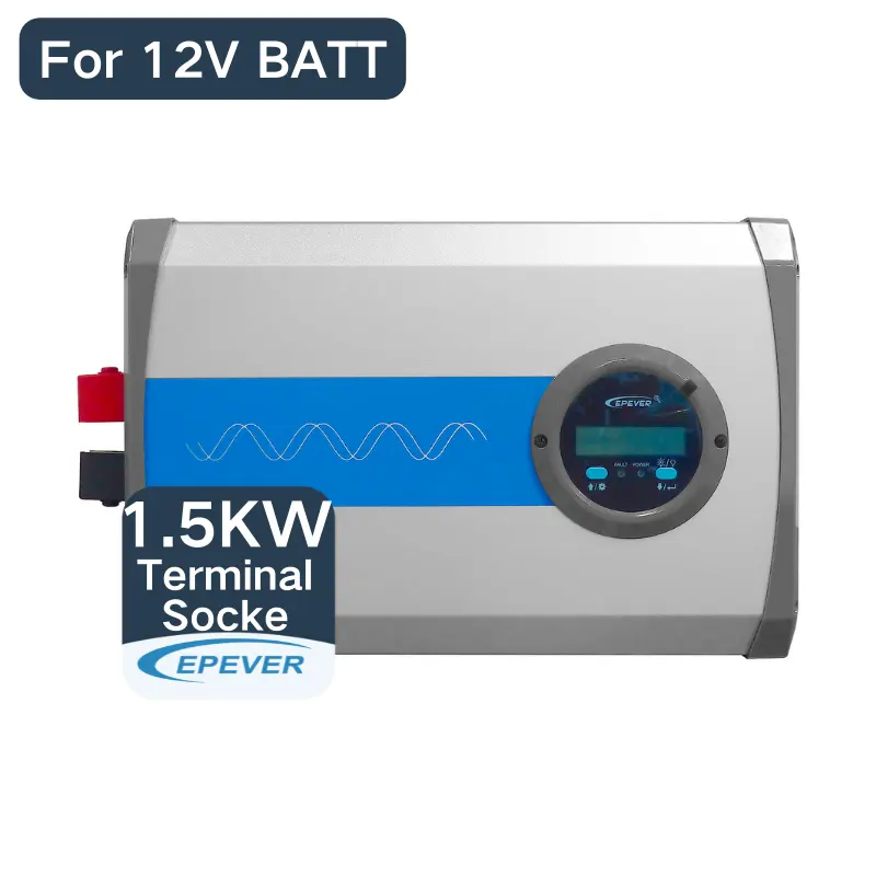 Epever IP1500-12-Plus 1500 W Hybrid-Solarwechselrichter DC12V zu AC reiner sinus-Wellen-Wechselrichter mit Einzelausgang Typ IP Plus EPEVER-Wechselrichter