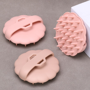 <b>Silicone</b> Scalp Massage Brush Dual Use Dry Wet Hair Cleansing <b>Tool</b> For Bathroom Shower - Product Image 3