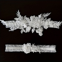 2025 gros dentelle fleurs perle fleur blanche mariée mariage jarretières nuptiale douche fête décoration pour la mode Sexy femmes