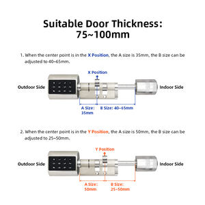 Euro Kinh Tế Điện Kỹ Thuật Số vân tay mmortise WIifi xi lanh thông minh khóa cửa cho cửa nhôm - Product Image 6
