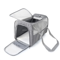 Sac de transport pliable et respirant pour animaux de compagnie (chats et chiens) avec fermeture éclair solide, approuvé TSA, vente en gros d'usine