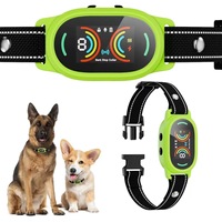 Kalung Anti Gonggong Anjing Otomatis IP67 Tahan Air Silikon Isi Ulang Daya Tahan Baterai 35 Hari Layar Berwarna Bunyi Getaran Kejutan