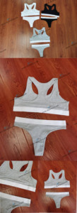 Set Personalizzato di Reggiseno Sportivo e <span class=keywords><strong>Perizoma</strong></span>, Design Semplice, Basso MOQ, <span class=keywords><strong>Fascia</strong></span> in Vita, Set Sportivo Europeo Due Pezzi, Set Mutandine e <span class=keywords><strong>Perizoma</strong></span> da Donna - Product Image 6