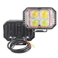 Weiß Gelb Rot Blau Stroboskop-Blitz Motorrad LED-Scheinwerfer Dual-Beam IP67 Zusatzlampe 4 Linsen Hochleistungs-Frontscheinwerfer
