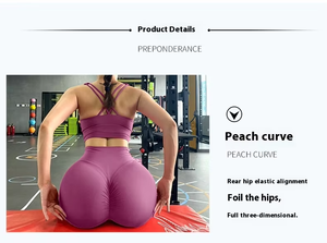 Leggings <span class=keywords><strong>de</strong></span> sport pour <span class=keywords><strong>femme</strong></span> taille haute froncés effet push-up fessier, ultra doux, anti-transparence, compression, effet galbe fessier, pour le yoga et l'entraînement - Product Image 4