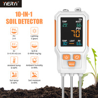 Testeur de sol 10 en 1 SGS18 avec écran couleur, détecteur de NPK, PH, EC, fertilité, humidité du sol, lumière, humidité de l'air, pour ferme, jardin, plantes en pot