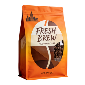 Wholesale 250g 500g 12oz 16oz 1lb 2lb Custom Logo Printed Plastic Food Grade Flat Bottom Coffee Bags with Valve and Zipper