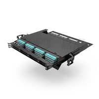Entièrement chargé 1U 3 couches 144core MPO Patch Panel 12 * MPO Cassettes Châssis coulissant haute densité pour équipement à fibre optique