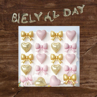 Kit de 20 ballons en aluminium en forme de cœur rouge, rose et or de 18 pouces pour la Saint-Valentin, les anniversaires et les mariages