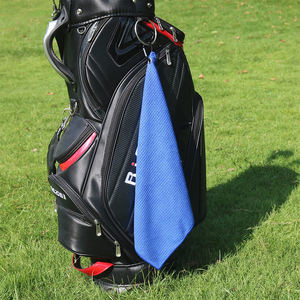 Serviette de golf en microfibre de coton tissée jacquard à séchage rapide <span class=keywords><strong>avec</strong></span> clip mousqueton, motif gaufré et fermeture auto-agrippante - Product Image 5