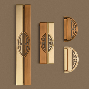 Mid-Century Style Antique Brass Furniture Pull Handles Sold in Pairs for Cabinet <strong>Door</strong> Wardrobe Kitchen Cupboard &amp; Drawer - Product Image 2