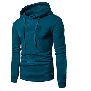Sweat-shirt à capuche pour homme, violet, avec impression du numéro 7, coupe ajustée, décontracté, tricoté, manches longues, pour l'automne - Product Image 3