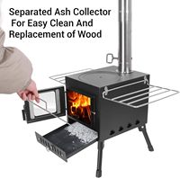 Réchaud de camping au charbon de bois avec fonction fumoir, portable, écologique, en acier laminé à froid, peint à haute température