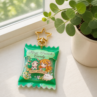 Offre Spéciale nouveau 3D emballage de bonbons Shaker porte-clés en gros personnalisé Anime planificateur de téléphone breloques porte-clés acrylique porte-clés bonbons