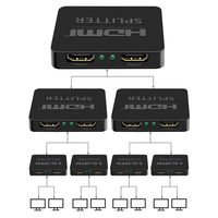 Répartiteur HD 4Kx2K en plastique 1 entrée 2 sorties, Répartiteur CCTV HD 1x2 avec adaptateur secteur, Prise en charge de la duplication/mirroring d'écran 2K X 4K 2160p