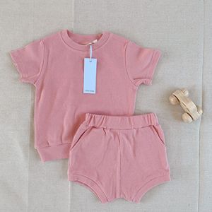 Conjunto de Ropa de Verano para Bebé, 2 Piezas, Camiseta de Manga Corta + Pantalones Cortos de Algodón Acanalado, Ropa para Niños - Product Image 4