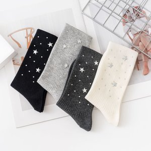 Calcetines tobilleros <span class=keywords><strong>de</strong></span> algodón peinado con purpurina y diamantes <span class=keywords><strong>de</strong></span> imitación <span class=keywords><strong>de</strong></span> estrella, cálidos y dulces, <span class=keywords><strong>para</strong></span> <span class=keywords><strong>niñas</strong></span>, estilo preppy, al por mayor - Product Image 3