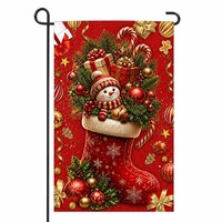 Bannière de Noël personnalisée avec logo, double face, imperméable, 12x18 pouces, en toile de jute, pour la décoration de la porte extérieure, du porche ou de l'entrée de la maison