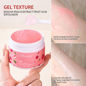 Gommage exfoliant en gel à l'extrait de pêche BOSUYA, acide de fruits, nettoyage en profondeur des pores, lissage du visage, du corps et des mains, crème exfoliante - Product Image 6
