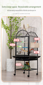 Springstang Bovenop In Vogelkooien Voor Papegaaienduiven Die Ijzerdraadkooi Spelen Met Stationstaven Voedselbassins Dienblad Vogelhuisje - Product Image 2