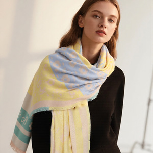 Warm Floral Print Polyester Scarf for Women 70x180cm Soft Woven Flower Shawl Cozy Fashion Wrap for Autumn Winter - Product Image 3