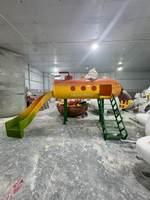 Sculpture de terrain de jeux en FRP personnalisée, équipement de jeux extérieur pour enfants, toboggan en fibre de verre pour parc d'attractions