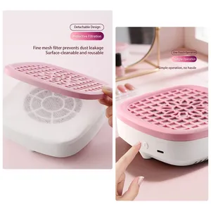 Nouvel aspirateur à poussière pour ongles USB mini, ventilateur à ongles, aspirateur puissant avec coussin d'accoudoir, équipé de 100 filtres en papier - Product Image 4