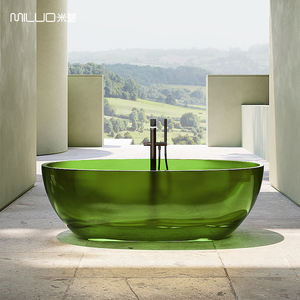 MILUO Freistehende Italienische Badewanne aus Acryl, Große Mineralguss-Badewanne, Farbige durchscheinende Harz-Badewanne im Hotel-Stil - Product Image 1