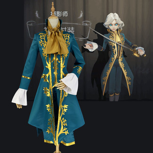 Identity V Joseph Cosplay Costume Men Blue Gold Embroidered Jacket Coat Game Anime Role Play - Product Image 1