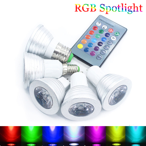 Lampe LED RGB à changement de <span class=keywords><strong>couleur</strong></span> 16 couleurs 3W MR16 AC/DC 12V Ampoule blanche Ampoule LED RGB <span class=keywords><strong>Spot</strong></span> avec télécommande - Product Image 3