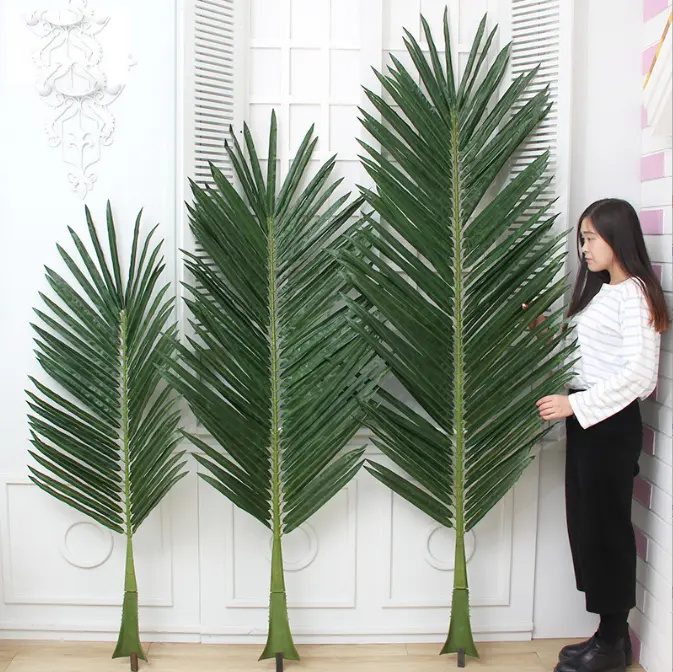 artificial tree branches and leaves Uv Proof Fake Coconut Branches Dried Artificial Tropical Date Palm Tree Leaves