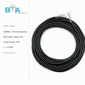 OEM CAT5E UTP 24AWG 4 对裸铜网线黑色 PVC 护套外径 5.<span class=keywords><strong>2</strong></span> 毫米 15.24M 用于以太网 LAN CCTV 接线 - Product Image 4