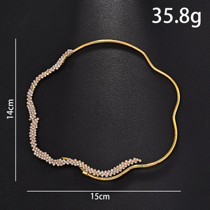 Collana Minimalista Boho con Onde e Perline <span class=keywords><strong>Swarovski</strong></span> Personalizzate per <span class=keywords><strong>Donne</strong></span> - Accessorio Moda con Catena Geometrica - Product Image 2