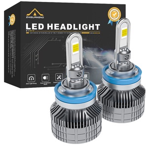 Phares LED universels 200W pour voiture avec corps en aluminium, refroidissement par ventilateur, température <span class=keywords><strong>de</strong></span> couleur 6500K, étanches IP68, faisceau haut/bas - Product Image 1