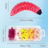 WEIHE Kit de leurres souples artificiels 5 couleurs, mini-œufs de sangue, appâts maggot, leurres pour eau douce et eau salée, boîte de leurres de pêche