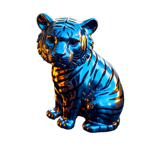 Estatuas artísticas modernas de animales de tamaño natural, esculturas de tigre de acero inoxidable, esculturas de tigre de metal - Product Image 6