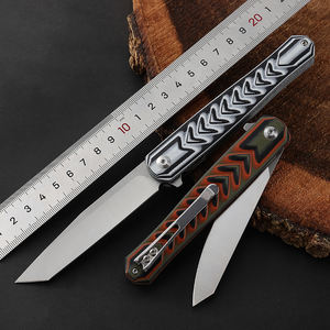 Bochen 포켓 물고기 비늘 모양 손잡이 D2 블레이드 접는 칼 사냥 생존 전술 등산 캠핑 칼 - Product Image 2