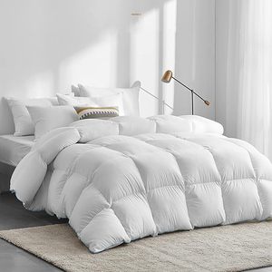 Edredón de <span class=keywords><strong>Plumas</strong></span> de Ganso de Lujo Tamaño King para Hotel, Funda 100% Algodón Antiplumón, 750 de Poder de Relleno, Inserto de Edredón con Diseño de Caja Acolchada para Todas las Estaciones - Product Image 2