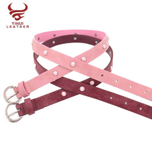 El más nuevo diseño al por mayor de <span class=keywords><strong>los</strong></span> niños zapatos planos de gamuza suave cinturones con perla, pendientes chica cinturón - Product Image 3