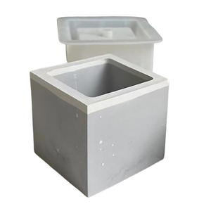 Molde de silicona en forma de cubo estándar de fácil funcionamiento brillante elaborado clásico barato 3D para jarrón de resina de cemento DIY - Product Image 4