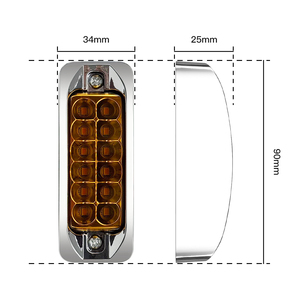 Mini Luz Estroboscópica Lateral <span class=keywords><strong>LED</strong></span> Cromada 12V 24V <span class=keywords><strong>Intermitente</strong></span> Frontal para Autos y Camiones Condición Nueva Luz de Advertencia de Aleación para Adaptaciones - Product Image 5