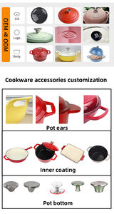 Olla hollandesa redonda <span class=keywords><strong>de</strong></span> <span class=keywords><strong>hierro</strong></span> <span class=keywords><strong>fundido</strong></span> esmaltado <span class=keywords><strong>de</strong></span> 26 cm con tapa y asas, 2 en 1, para hornear en casa, con sartén grill, superventas - Product Image 6