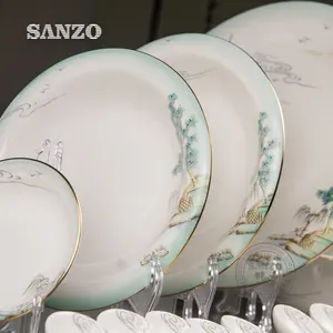 Beste Prijs Porselein Diner Bone China Servies Platen Sets Servies Moderne TS02814