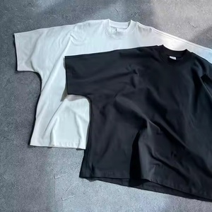 T-shirt da uomo con taglio squadrato 230gsm di alta qualità cotone 100% Logo personalizzato Vintage tinta unita oversize Streetwear stile Casual nuovo - Product Image 1