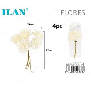 ILAN Fiori Artificiali Secchi 78mm 4 Pezzi per Decorazione - Product Image 1