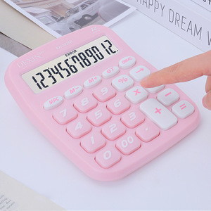 Calculadora de escritorio Dexin de 12 dígitos KK-3825B con doble fuente de alimentación para uso financiero en oficina, blanca, negra, rosa, azul cielo - Product Image 2